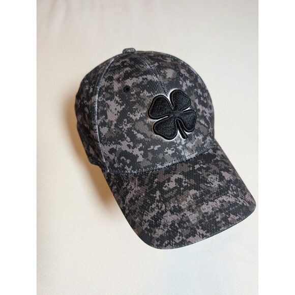 Black Clover Live Lucky Freedom 5 Black Camo Memory Fit Golf Hat - L/XL - Picture 1 of 4